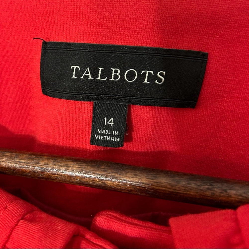 Talbots Red Ruffle-Trim Button Front Blazer Jacket - Picture 4 of 5